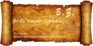 Brünauer Zdenka névjegykártya